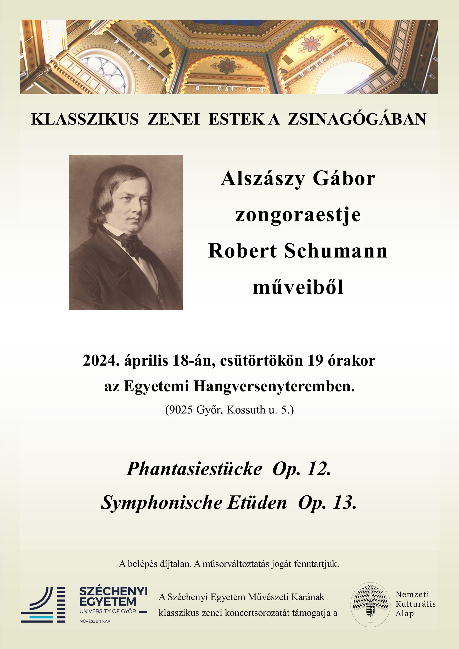 Alszászy Gábor zongoraestje Schumann műveiből- 2024.04.18.